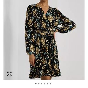 Lauren Ralph Lauren Floral Black Wrap Dress